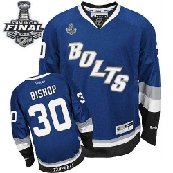 Ben Bishop Reebok Tampa Bay Lightning Authentic Royal Blue Third 2015 Stanley Cup Patch NHL Jersey