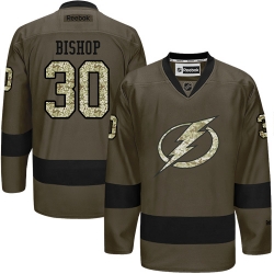 Ben Bishop Reebok Tampa Bay Lightning Premier Green Salute to Service NHL Jersey
