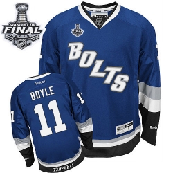 Brian Boyle Reebok Tampa Bay Lightning Premier Royal Blue Third 2015 Stanley Cup Patch NHL Jersey