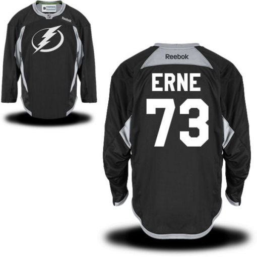 Adam Erne Youth Reebok Tampa Bay Lightning Authentic Black Practice Jersey