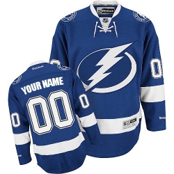 Youth Reebok Tampa Bay Lightning Customized Authentic Royal Blue Home NHL Jersey