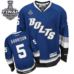 Jason Garrison Reebok Tampa Bay Lightning Premier Royal Blue Third 2015 Stanley Cup Patch NHL Jersey