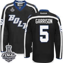 Jason Garrison Reebok Tampa Bay Lightning Authentic Black New Third 2015 Stanley Cup Patch NHL Jersey