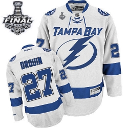 Jonathan Drouin Reebok Tampa Bay Lightning Premier White Away 2015 Stanley Cup Patch NHL Jersey