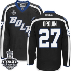 Jonathan Drouin Reebok Tampa Bay Lightning Authentic Black New Third 2015 Stanley Cup Patch NHL Jersey