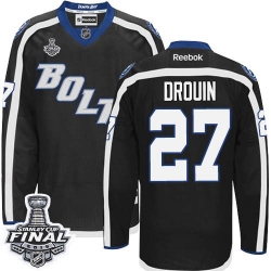 Jonathan Drouin Reebok Tampa Bay Lightning Premier Black New Third 2015 Stanley Cup Patch NHL Jersey