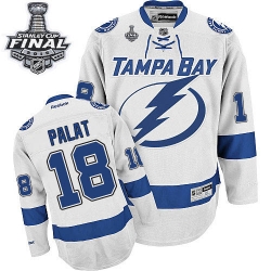Ondrej Palat Reebok Tampa Bay Lightning Authentic White Away 2015 Stanley Cup Patch NHL Jersey