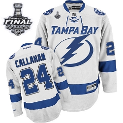 Ryan Callahan Women's Reebok Tampa Bay Lightning Authentic White Away 2015 Stanley Cup Patch NHL Jersey