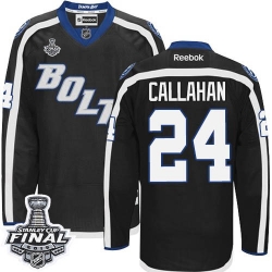 Ryan Callahan Reebok Tampa Bay Lightning Authentic Black New Third 2015 Stanley Cup Patch NHL Jersey