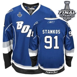 Steven Stamkos Reebok Tampa Bay Lightning Authentic Royal Blue Third 2015 Stanley Cup Patch NHL Jersey