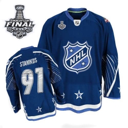 Steven Stamkos Reebok Tampa Bay Lightning Authentic Navy Blue 2011 All Star 2015 Stanley Cup Patch NHL Jersey
