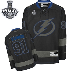 Steven Stamkos Reebok Tampa Bay Lightning Authentic Black Ice 2015 Stanley Cup Patch NHL Jersey