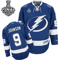 Tyler Johnson Reebok Tampa Bay Lightning Premier Royal Blue Home 2015 Stanley Cup Patch NHL Jersey