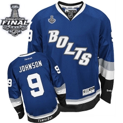 Tyler Johnson Reebok Tampa Bay Lightning Premier Royal Blue Third 2015 Stanley Cup Patch NHL Jersey