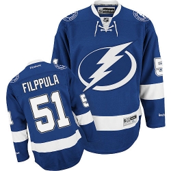 Valtteri Filppula Reebok Tampa Bay Lightning Premier Royal Blue Home NHL Jersey