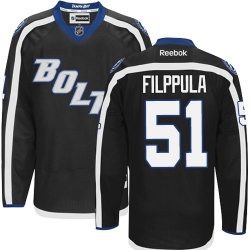 Valtteri Filppula Reebok Tampa Bay Lightning Premier Black New Third NHL Jersey
