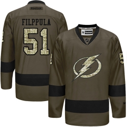 Valtteri Filppula Reebok Tampa Bay Lightning Premier Green Salute to Service NHL Jersey