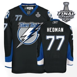 Victor Hedman Reebok Tampa Bay Lightning Premier Black 2015 Stanley Cup Patch NHL Jersey