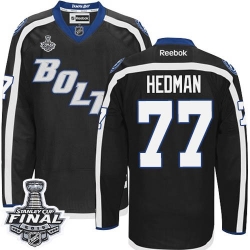 Victor Hedman Reebok Tampa Bay Lightning Authentic Black New Third 2015 Stanley Cup Patch NHL Jersey