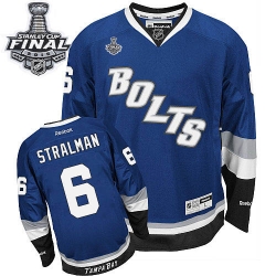 Anton Stralman Reebok Tampa Bay Lightning Premier Royal Blue Third 2015 Stanley Cup Patch NHL Jersey