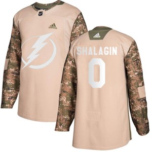 Mikhail Shalagin Men's Adidas Tampa Bay Lightning Authentic Camo Veterans Day Practice Jersey