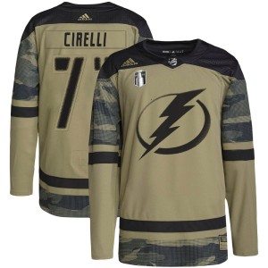 Anthony Cirelli Youth Adidas Tampa Bay Lightning Authentic Camo Military Appreciation Practice 2022 Stanley Cup Final Jersey