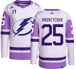 Dave Andreychuk Men's Adidas Tampa Bay Lightning Authentic Hockey Fights Cancer 2022 Stanley Cup Final Jersey