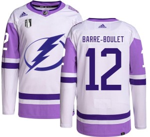 Alex Barre-Boulet Men's Adidas Tampa Bay Lightning Authentic Hockey Fights Cancer 2022 Stanley Cup Final Jersey