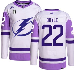 Dan Boyle Men's Adidas Tampa Bay Lightning Authentic Hockey Fights Cancer 2022 Stanley Cup Final Jersey