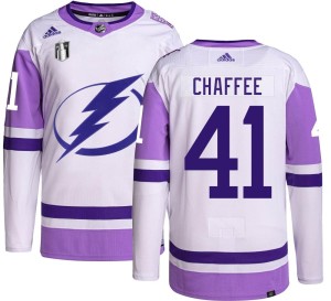 Mitchell Chaffee Men's Adidas Tampa Bay Lightning Authentic Hockey Fights Cancer 2022 Stanley Cup Final Jersey