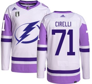 Anthony Cirelli Men's Adidas Tampa Bay Lightning Authentic Hockey Fights Cancer 2022 Stanley Cup Final Jersey