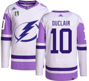 Anthony Duclair Men's Adidas Tampa Bay Lightning Authentic Hockey Fights Cancer 2022 Stanley Cup Final Jersey