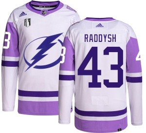 Darren Raddysh Men's Adidas Tampa Bay Lightning Authentic Hockey Fights Cancer 2022 Stanley Cup Final Jersey