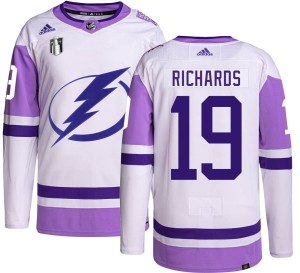 Brad Richards Men's Adidas Tampa Bay Lightning Authentic Hockey Fights Cancer 2022 Stanley Cup Final Jersey