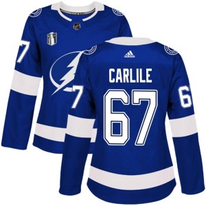 Declan Carlile Women's Adidas Tampa Bay Lightning Authentic Blue Home 2022 Stanley Cup Final Jersey
