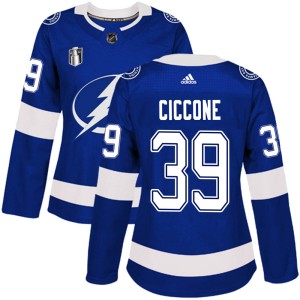 Enrico Ciccone Women's Adidas Tampa Bay Lightning Authentic Blue Home 2022 Stanley Cup Final Jersey