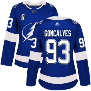 Gage Goncalves Women's Adidas Tampa Bay Lightning Authentic Blue Home 2022 Stanley Cup Final Jersey