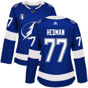 Victor Hedman Women's Adidas Tampa Bay Lightning Authentic Blue Home 2022 Stanley Cup Final Jersey