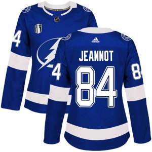 Tanner Jeannot Women's Adidas Tampa Bay Lightning Authentic Blue Home 2022 Stanley Cup Final Jersey