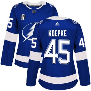 Cole Koepke Women's Adidas Tampa Bay Lightning Authentic Blue Home 2022 Stanley Cup Final Jersey