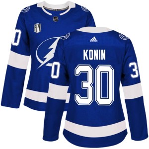 Kyle Konin Women's Adidas Tampa Bay Lightning Authentic Blue Home 2022 Stanley Cup Final Jersey