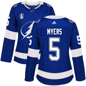 Philippe Myers Women's Adidas Tampa Bay Lightning Authentic Blue Home 2022 Stanley Cup Final Jersey