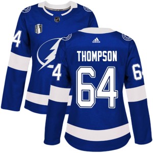 Jack Thompson Women's Adidas Tampa Bay Lightning Authentic Blue Home 2022 Stanley Cup Final Jersey