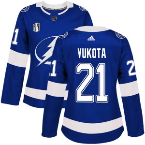 Mick Vukota Women's Adidas Tampa Bay Lightning Authentic Blue Home 2022 Stanley Cup Final Jersey