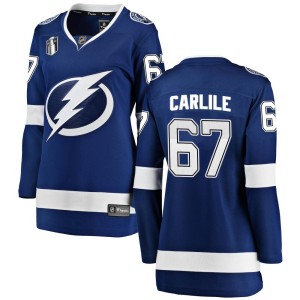 Declan Carlile Women's Fanatics Branded Tampa Bay Lightning Breakaway Blue Home 2022 Stanley Cup Final Jersey