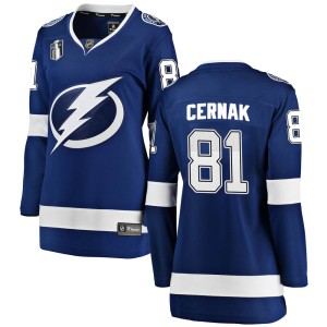 Erik Cernak Women's Fanatics Branded Tampa Bay Lightning Breakaway Blue Home 2022 Stanley Cup Final Jersey