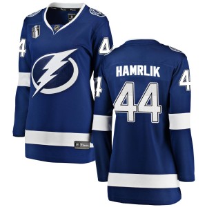 Roman Hamrlik Women's Fanatics Branded Tampa Bay Lightning Breakaway Blue Home 2022 Stanley Cup Final Jersey