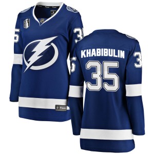 Nikolai Khabibulin Women's Fanatics Branded Tampa Bay Lightning Breakaway Blue Home 2022 Stanley Cup Final Jersey