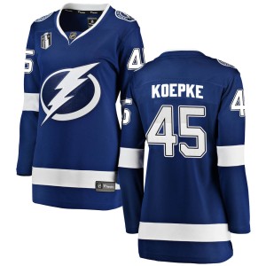 Cole Koepke Women's Fanatics Branded Tampa Bay Lightning Breakaway Blue Home 2022 Stanley Cup Final Jersey