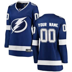 Custom Women's Fanatics Branded Tampa Bay Lightning Breakaway Blue Custom Home Jersey